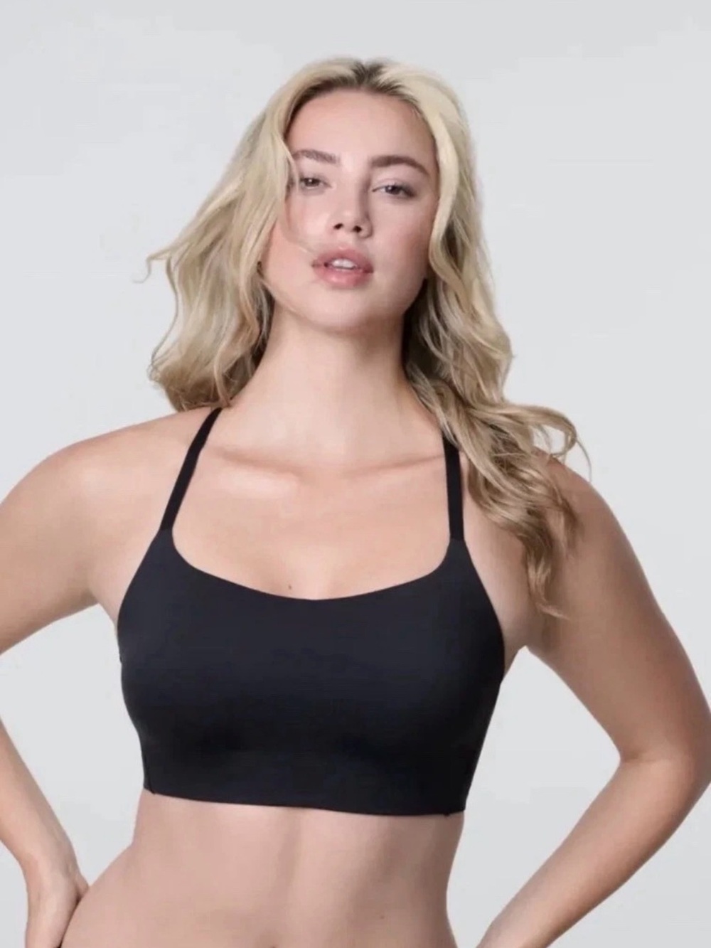 NWT HUUG Bra Daily Racerback Sz XS Black Pullover Seamless Adjustable Strap $68